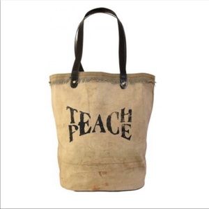 Recycled military tent tote bag